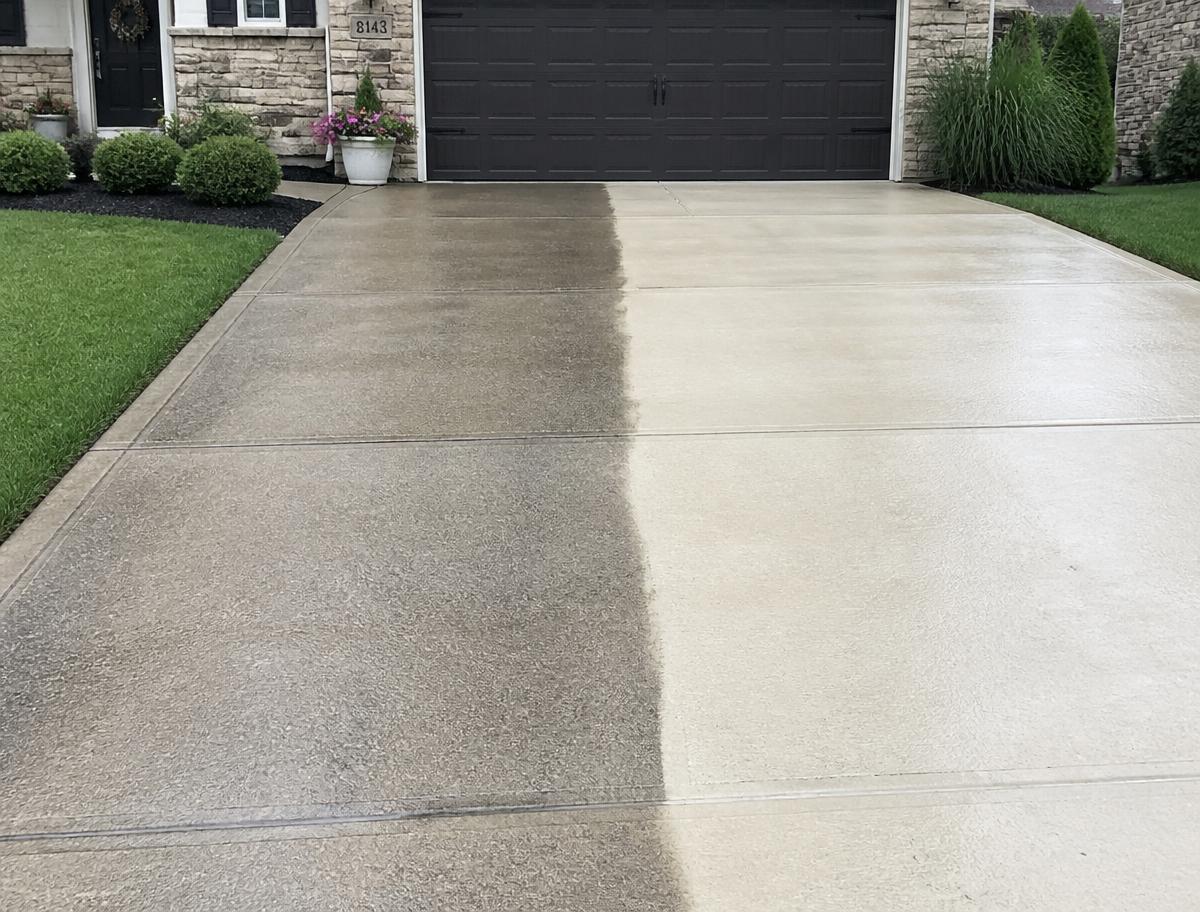 Driveway and concrete pressure washing